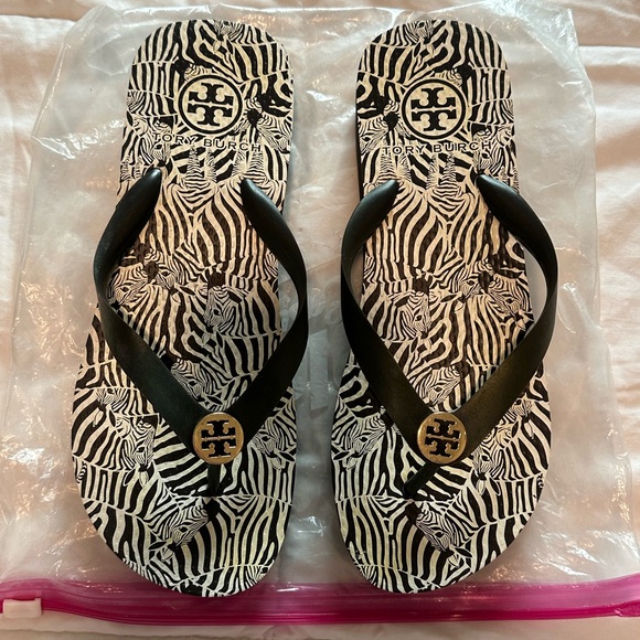 Tory Burch Shoes - Tory Burch Zebra Print Sandals in Black and White